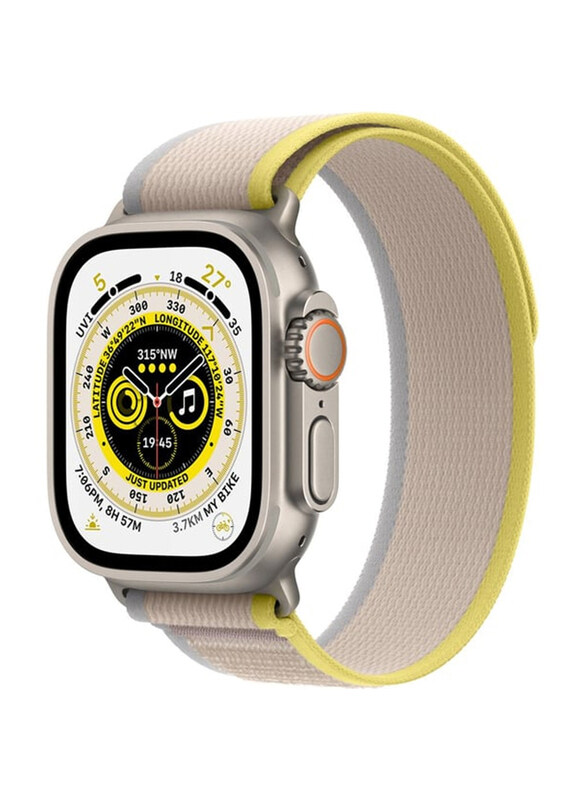 Apple Watch Ultra 49mm Smartwatch, GPS + Cellular, Titanium Case With Beige/Yellow Trail Loop Band
Apple Watch Ultra 49mm Smartwatch, GPS + Cellular, Titanium Case With Beige/Yellow Trail Loop Band