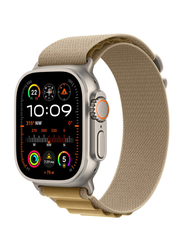 Apple Watch Ultra 2 49mm Smartwatch, GPS + Cellular, Natural Titanium Case with Tan Alpine Loop Band
Apple Watch Ultra 2 49mm Smartwatch, GPS + Cellular, Natural Titanium Case with Tan Alpine Loop Band