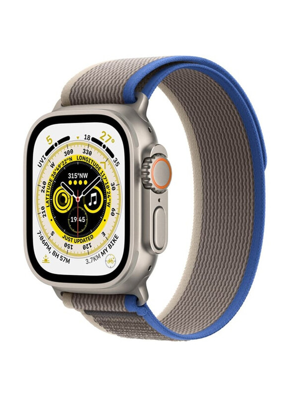 Apple Watch Ultra 49mm Smartwatch, GPS + Cellular, Titanium Case With Blue/Grey Trail Loop Band
Apple Watch Ultra 49mm Smartwatch, GPS + Cellular, Titanium Case With Blue/Grey Trail Loop Band