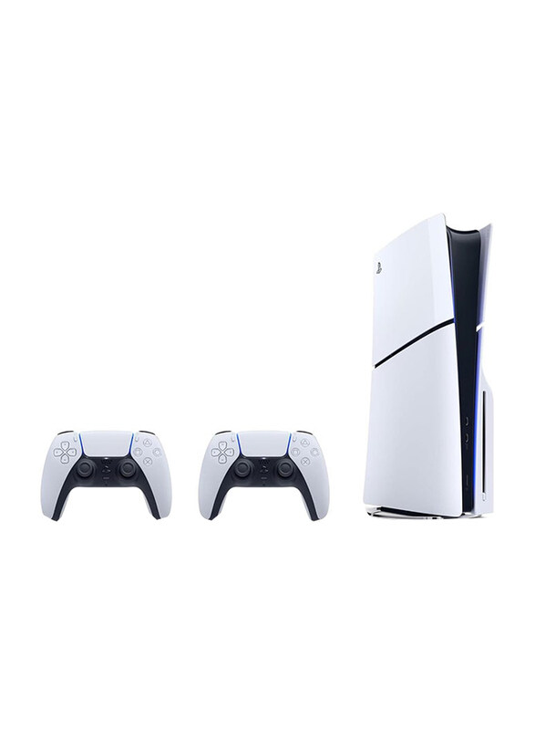 Sony PlayStation 5 Slim Disc Console, 1TB, with 2 Dual Sense Wireless Controller, International Version, White
Sony PlayStation 5 Slim Disc Console, 1TB, with 2 Dual Sense Wireless Controller, International Version, White