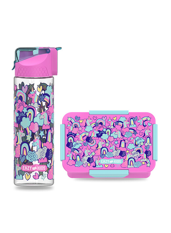 Eazy Kids Unicorn Lunch Box Set And Tritan 2 In 1 Flip lid And Sipper Water Bottle, 650ml, Pink
Eazy Kids Unicorn Lunch Box Set And Tritan 2 In 1 Flip lid And Sipper Water Bottle, 650ml, Pink