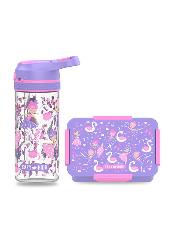 Eazy Kids Tropical Lunch Box Set And Tritan Lockable Push button And Carry Handle Water Bottle, 420ml, Purple
Eazy Kids Tropical Lunch Box Set And Tritan Lockable Push button And Carry Handle Water Bottle, 420ml, Purple