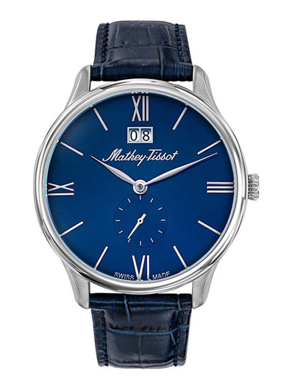 Mathey-Tissot Analog Watch for Men with Leather Band, Water Resistant, H1886QABU, Blue
Mathey-Tissot Analog Watch for Men with Leather Band, Water Resistant, H1886QABU, Blue