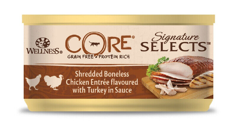 Wellness CORE Signature Selects Adult Cat - SHRED Chicken & Turkey - Can - BOX - 24*79g
Wellness CORE Signature Selects Adult Cat - SHRED Chicken & Turkey - Can - BOX - 24*79g