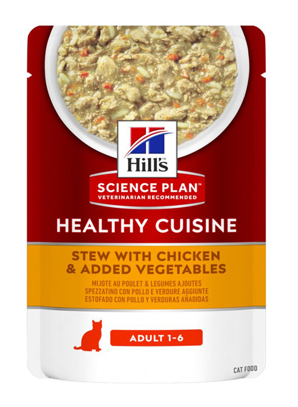 Hill's Science Plan Healthy Cuisine Stew Chicken Adult Cat Wet Food Pouch Box, 12 x 80g
Hill's Science Plan Healthy Cuisine Stew Chicken Adult Cat Wet Food Pouch Box, 12 x 80g