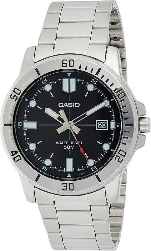 Casio Analog Watch for Men with Stainless Steel Band, MTP-VD01D-1EVUDF (A1362), Black/Silver
Casio Analog Watch for Men with Stainless Steel Band, MTP-VD01D-1EVUDF (A1362), Black/Silver