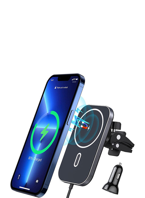 Choetech 360° Magsafe Car Mount Wireless Car Charger for iPhone 12, T200-F-201BK, Black
Choetech 360° Magsafe Car Mount Wireless Car Charger for iPhone 12, T200-F-201BK, Black