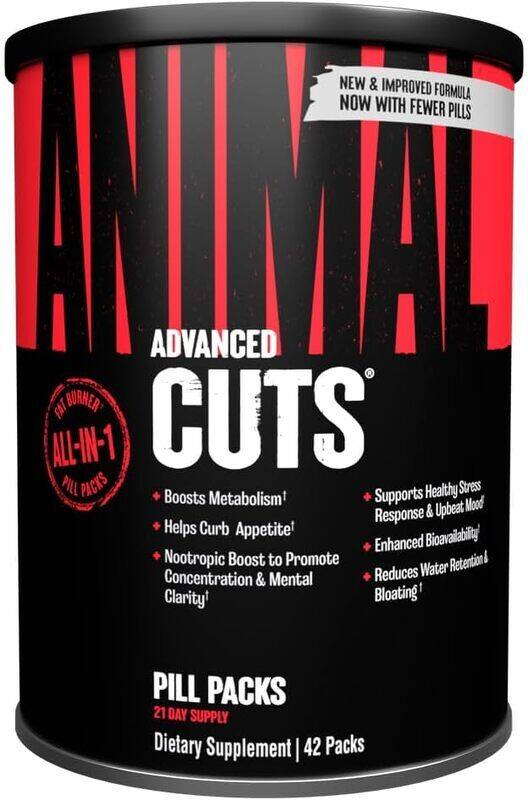 Universal Nutrition UN Animal Cuts All-in-one Complete Fat Burner Supplement with Thermogenic and Metabolism Support 42 Packs
Universal Nutrition UN Animal Cuts All-in-one Complete Fat Burner Supplement with Thermogenic and Metabolism Support 42 Packs