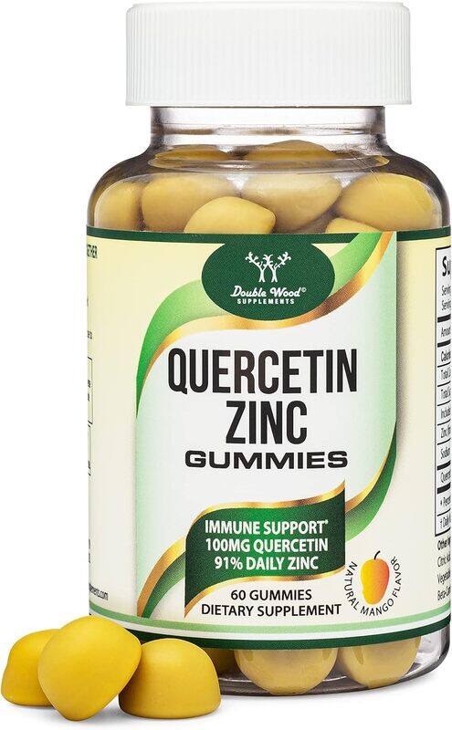 Double Wood Supplements Double Wood Quercetin Zinc Chewable Immune Support Gummies for Adults and Kids 60 gummies
Double Wood Supplements Double Wood Quercetin Zinc Chewable Immune Support Gummies for Adults and Kids 60 gummies