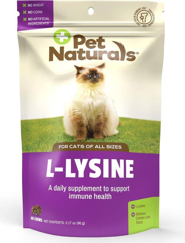 Petnaturals Of Vermon Pet Naturals L-Lysine Chew for Cats Of All Sizes 60 Chews 90g
Petnaturals Of Vermon Pet Naturals L-Lysine Chew for Cats Of All Sizes 60 Chews 90g