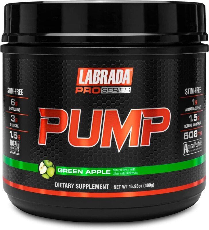 Labrada New Pro-Series Pump All-In-One Pre-Workout Supplement Powder, 480g, Green Apple
Labrada New Pro-Series Pump All-In-One Pre-Workout Supplement Powder, 480g, Green Apple