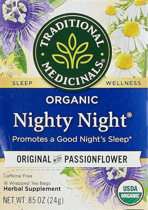 Traditional Medicinals Organic Nighty Night Original With Passionflower 16 Wrapped Tea bags 24g
Traditional Medicinals Organic Nighty Night Original With Passionflower 16 Wrapped Tea bags 24g