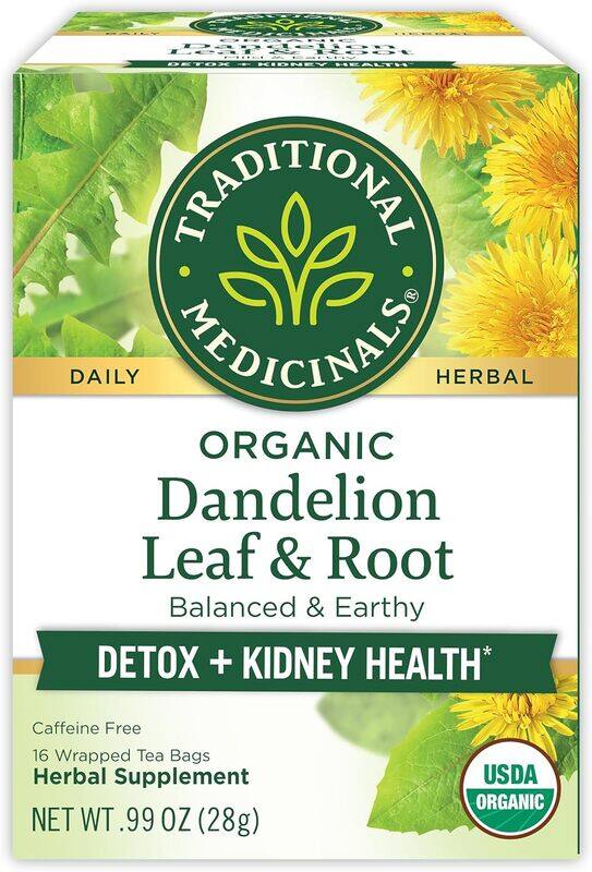 Traditional Medicinals Organic Dandelion Leaf & Root Detox and Kidney Health 16 Wrapped Tea bags 28g
Traditional Medicinals Organic Dandelion Leaf & Root Detox and Kidney Health 16 Wrapped Tea bags 28g