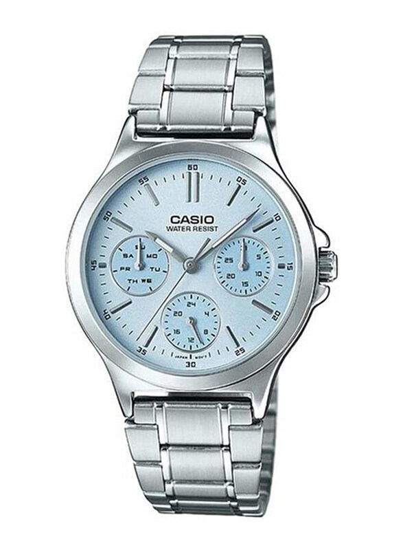 Casio Enticer Analog Watch for Men with Metal Band, Water Resistant and Chronograph, LTP-V300D-2AUDF, Silver-Blue
Casio Enticer Analog Watch for Men with Metal Band, Water Resistant and Chronograph, LTP-V300D-2AUDF, Silver-Blue