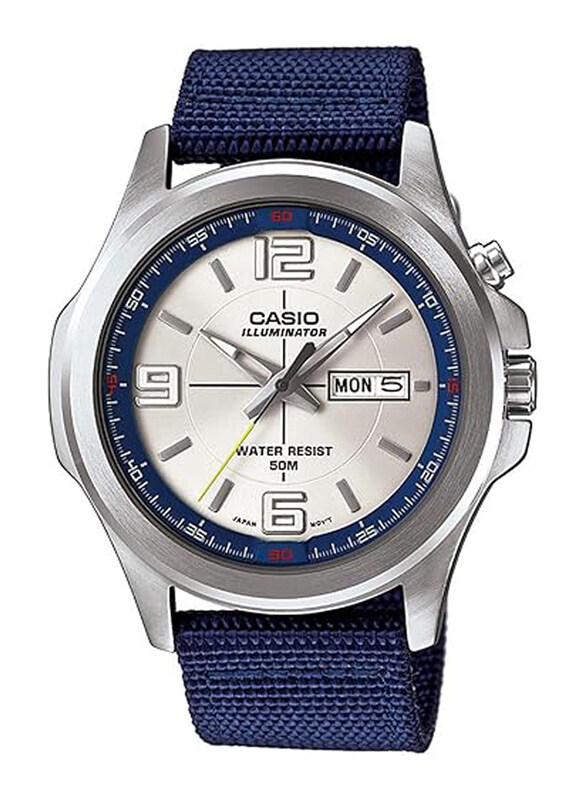 Casio Analog Japanese Quartz Watch for Men with Fabric Band, Splash Resistant, MTP-E202, Blue/Silver
Casio Analog Japanese Quartz Watch for Men with Fabric Band, Splash Resistant, MTP-E202, Blue/Silver