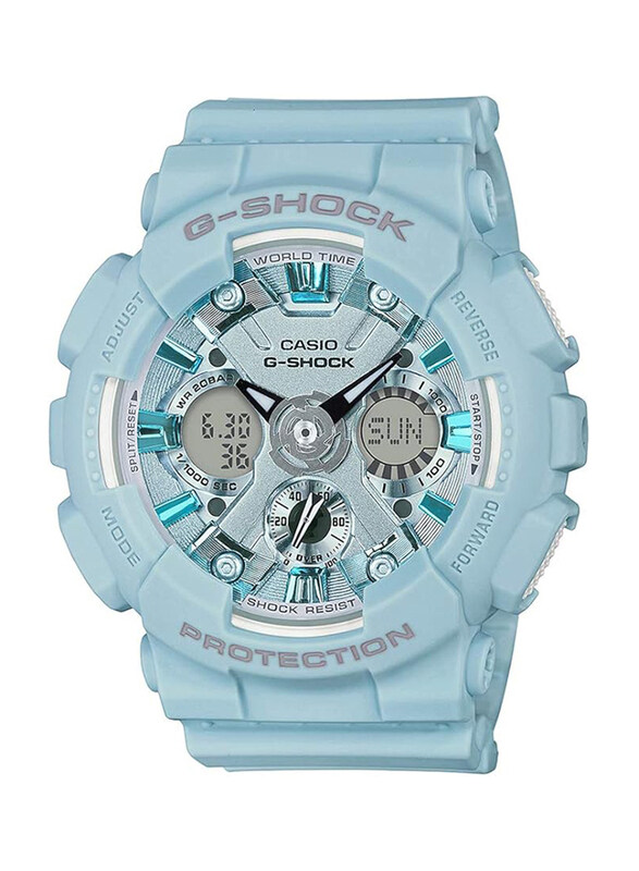 Casio G-Shock Analog + Digital Watch for Women with Resin Band, Water Resistant, GMA-S120DP-2ADR, Blue
Casio G-Shock Analog + Digital Watch for Women with Resin Band, Water Resistant, GMA-S120DP-2ADR, Blue