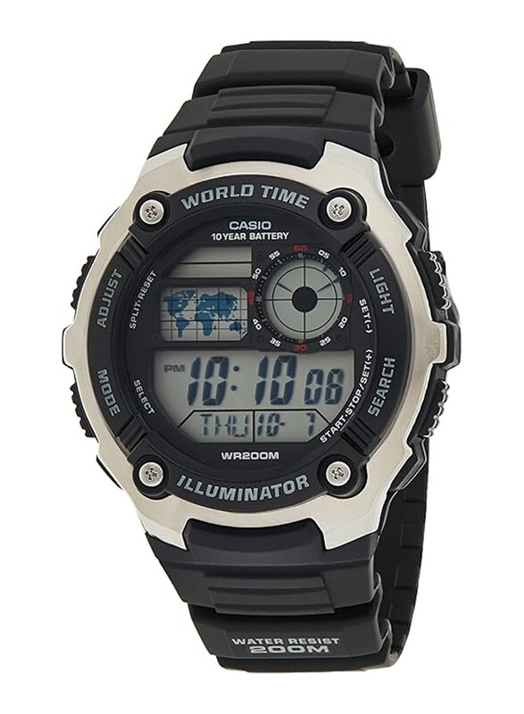 Casio Collection Digital Quartz Watch for Men with Resin Band, Water Resistant and LED Light, AE-2100W-1AVEF, Black/Grey
Casio Collection Digital Quartz Watch for Men with Resin Band, Water Resistant and LED Light, AE-2100W-1AVEF, Black/Grey