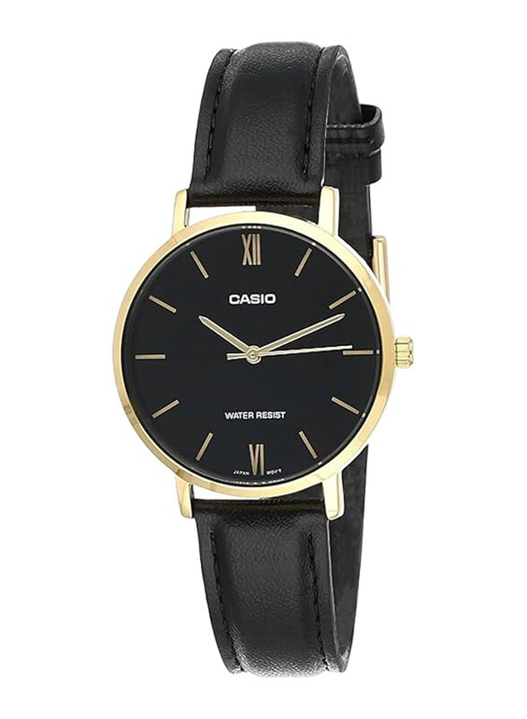Casio Analog Watch for Women with Leather Band, Water Resistant, LTP-VT01GL-1BUDF, Black
Casio Analog Watch for Women with Leather Band, Water Resistant, LTP-VT01GL-1BUDF, Black