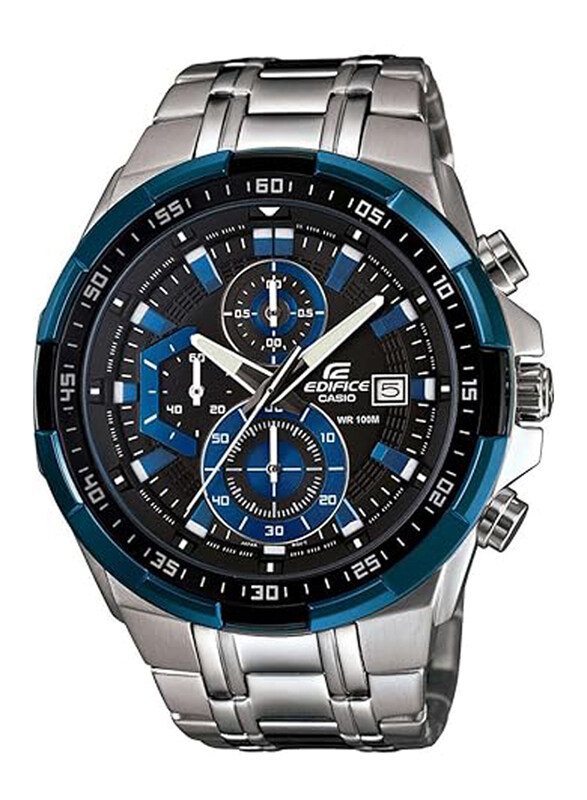 Casio Edifice Analog Watch for Men with Stainless Steel Band, Water Resistant and Chronograph, EFR-539D-1A2V, Silver-Blue/Black
Casio Edifice Analog Watch for Men with Stainless Steel Band, Water Resistant and Chronograph, EFR-539D-1A2V, Silver-Blue/Black