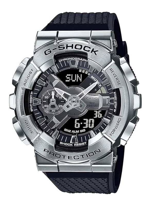 Casio G-Shock Analog + Digital Watch with Plastic Band for Men, Water Resistant, GM-110-1ADR, Black-Silver
Casio G-Shock Analog + Digital Watch with Plastic Band for Men, Water Resistant, GM-110-1ADR, Black-Silver