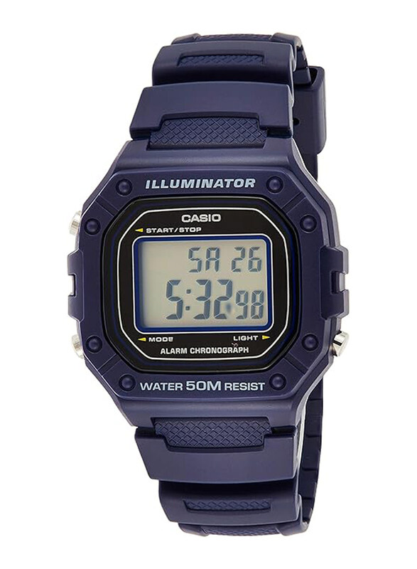 Casio Digital Watch for Men with Resin Band, Water Resistant, W-218H-2AVDF, Blue-Grey
Casio Digital Watch for Men with Resin Band, Water Resistant, W-218H-2AVDF, Blue-Grey