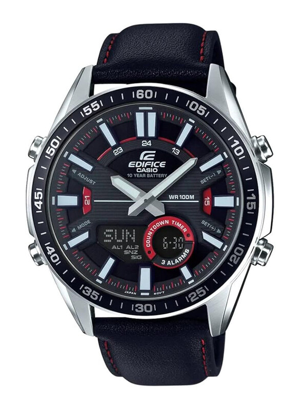 Casio Edifice Analog + Digital Watch for Men with Leather Genuine Band, Water Resistant, EFV-C100L-1AVDF (EX441), Black
Casio Edifice Analog + Digital Watch for Men with Leather Genuine Band, Water Resistant, EFV-C100L-1AVDF (EX441), Black