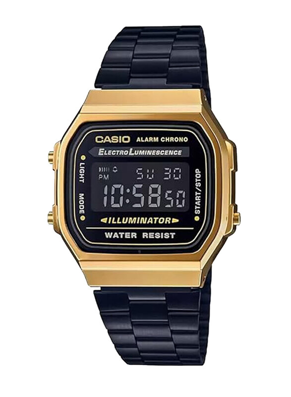 Casio Vintage Series Digital Watch Unisex with Stainless Steel Band, Water Resistant, A168WEGB-1BDF, Black
Casio Vintage Series Digital Watch Unisex with Stainless Steel Band, Water Resistant, A168WEGB-1BDF, Black