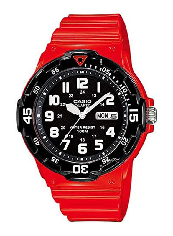 Casio Analog Watch for Men with Resin Band, Water Resistant, MRW200HC-4B, Red-Black
Casio Analog Watch for Men with Resin Band, Water Resistant, MRW200HC-4B, Red-Black