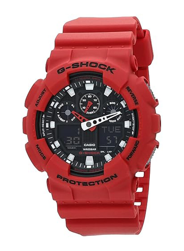 Casio G-Shock Analog + Digital Quartz Watch for Men with Resin Band, Water Resistant, GA-100B-4ADR, Red-Black
Casio G-Shock Analog + Digital Quartz Watch for Men with Resin Band, Water Resistant, GA-100B-4ADR, Red-Black