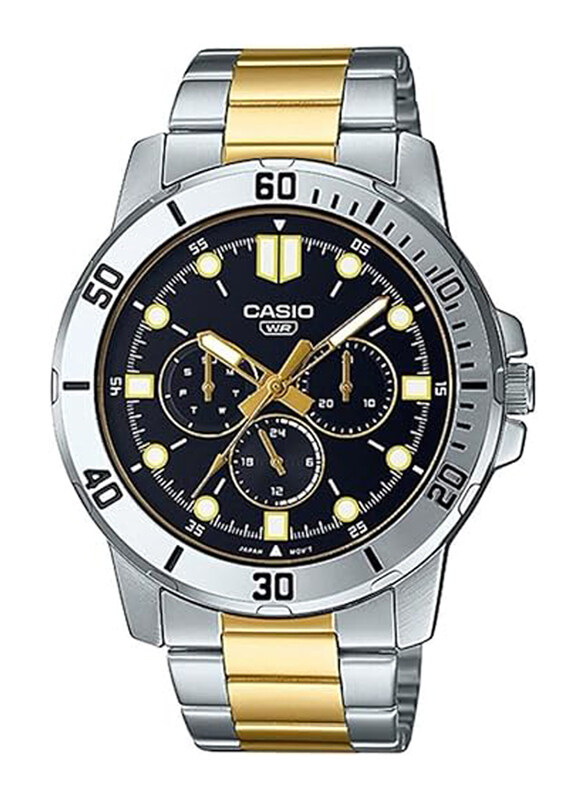 Casio Analog Watch for Men with Stainless Steel Band, Water Resistant, MTP-VD300SG-1EUDF, Silver-Gold/Gold-Black
Casio Analog Watch for Men with Stainless Steel Band, Water Resistant, MTP-VD300SG-1EUDF, Silver-Gold/Gold-Black
