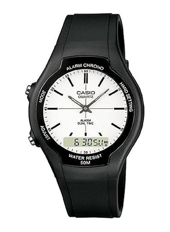 Casio Analog + Digital Watch for Men with Rubber Band, Water Resistant, AW-90H-7EVEF, Black-White
Casio Analog + Digital Watch for Men with Rubber Band, Water Resistant, AW-90H-7EVEF, Black-White