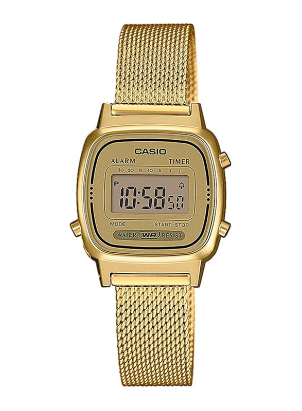 Casio Digital Watch for Women with Stainless Steel Band, Water Resistant, LA670WEMY-9EF, Gold
Casio Digital Watch for Women with Stainless Steel Band, Water Resistant, LA670WEMY-9EF, Gold