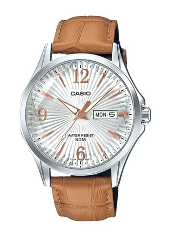 Casio Analog Watch for Men with Leather Band, Water Resistant, MTP-E120LY-7AVDF, Brown-Grey
Casio Analog Watch for Men with Leather Band, Water Resistant, MTP-E120LY-7AVDF, Brown-Grey