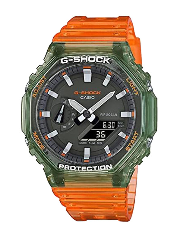 Casio Analog + Digital Watch for Men with Rubber Band, Water Resistant & Chronograph, GA-2100HC-4AJF, Black-Orange
Casio Analog + Digital Watch for Men with Rubber Band, Water Resistant & Chronograph, GA-2100HC-4AJF, Black-Orange