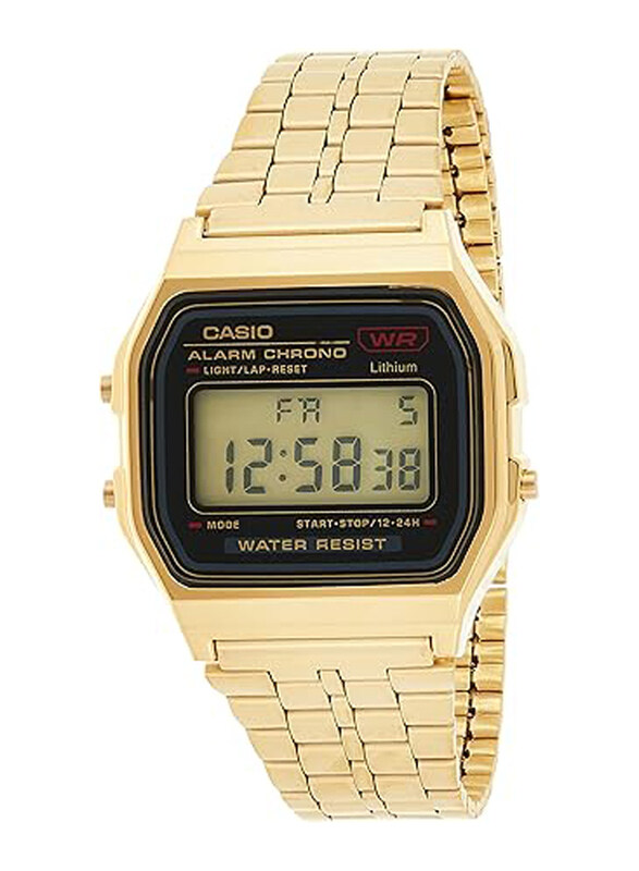 Casio Vintage Digital Watch Unisex with Stainless Steel Band, Water Resistant, A159WGEA-1, Gold-Black
Casio Vintage Digital Watch Unisex with Stainless Steel Band, Water Resistant, A159WGEA-1, Gold-Black