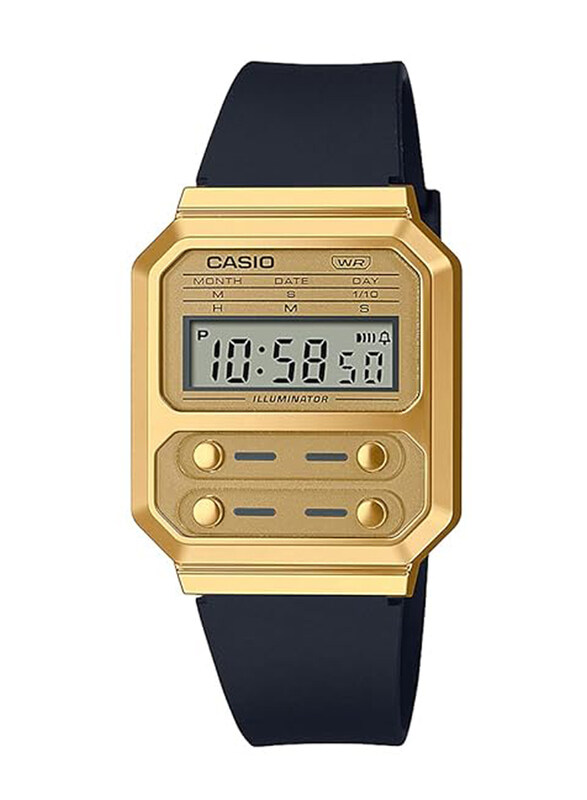 Casio Vintage Series Digital Watch Unisex with Resin Band, Water Resistant, A100WEFG-9ADF, Black-Gold
Casio Vintage Series Digital Watch Unisex with Resin Band, Water Resistant, A100WEFG-9ADF, Black-Gold