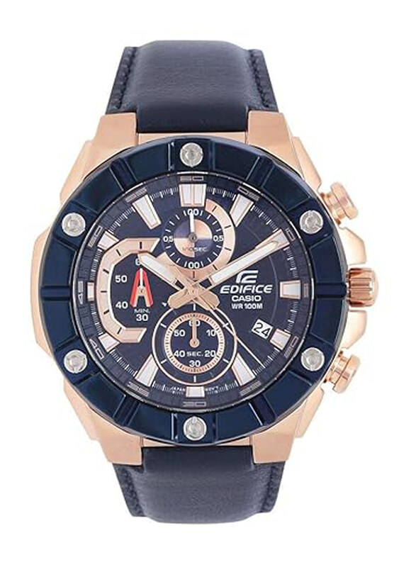 Casio Edifice Analog Watch for Men with Leather Band, Water Resistant and Chronograph, EFR-569BL-2AVUDF (ED491), Blue
Casio Edifice Analog Watch for Men with Leather Band, Water Resistant and Chronograph, EFR-569BL-2AVUDF (ED491), Blue