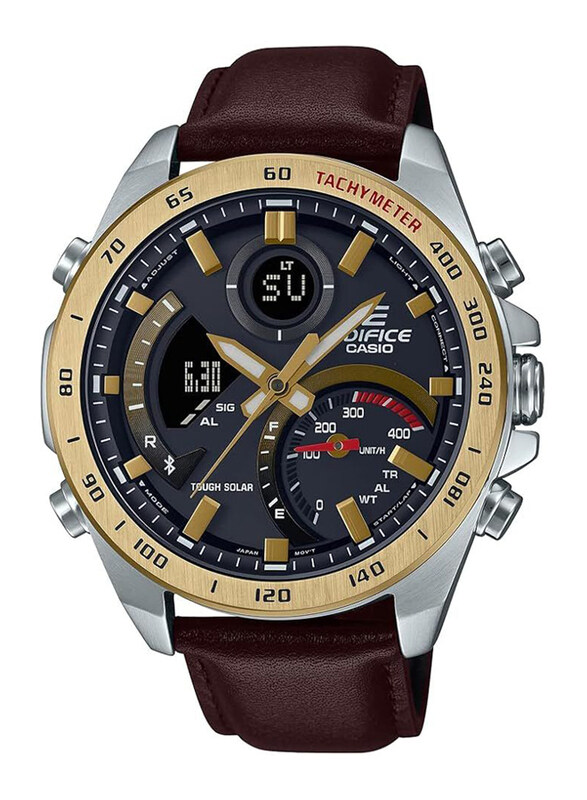 Casio Edifice Analog + Digital Watch for Men with Leather Band, Water Resistant and Chronograph, ECB-900GL-1ADR, Brown-Black
Casio Edifice Analog + Digital Watch for Men with Leather Band, Water Resistant and Chronograph, ECB-900GL-1ADR, Brown-Black