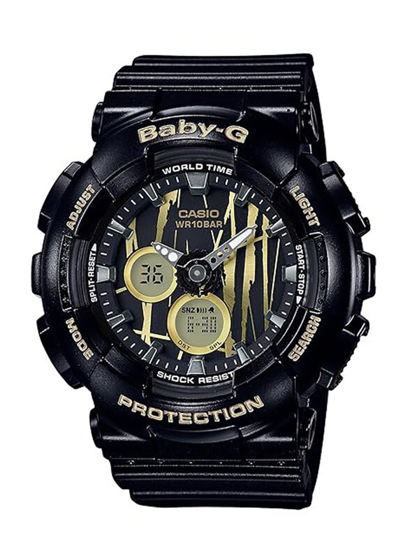 Casio Baby-G Analog + Digital Watch for Women with Resin Band, Water Resistant, BA-120SP-1ADR (B174), Black-Gold/Black
Casio Baby-G Analog + Digital Watch for Women with Resin Band, Water Resistant, BA-120SP-1ADR (B174), Black-Gold/Black
