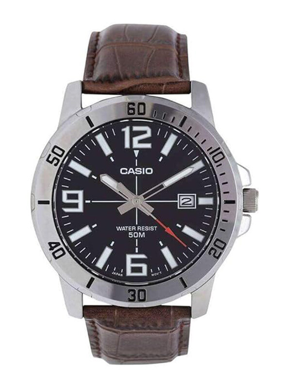 Casio Analog Watch for Men with Leather Band, Water Resistant, MTP-VD01L-1BVUDF, Brown-Black
Casio Analog Watch for Men with Leather Band, Water Resistant, MTP-VD01L-1BVUDF, Brown-Black