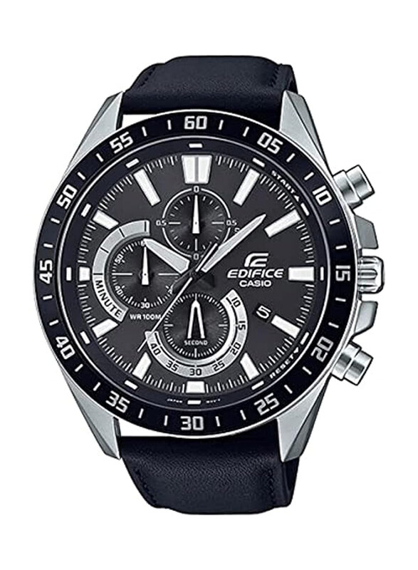 Casio Analog Watch for Men with Leather Band, Water Resistant and Chronography, EFV-620L-1AVUDF, Black-Black
Casio Analog Watch for Men with Leather Band, Water Resistant and Chronography, EFV-620L-1AVUDF, Black-Black