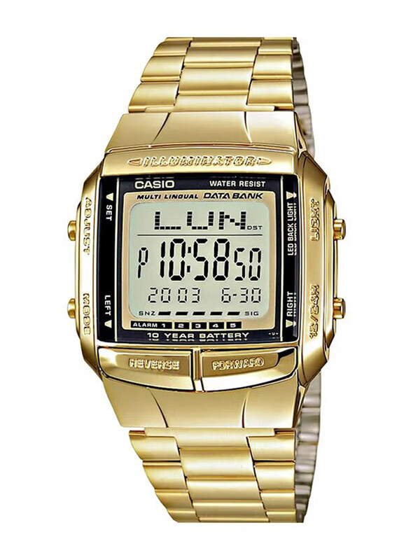 Casio Digital Display Quartz Unisex Watch with Stainless Steel Band, Water Resistant, DB-360GN-9A, Gold-Black/Grey
Casio Digital Display Quartz Unisex Watch with Stainless Steel Band, Water Resistant, DB-360GN-9A, Gold-Black/Grey