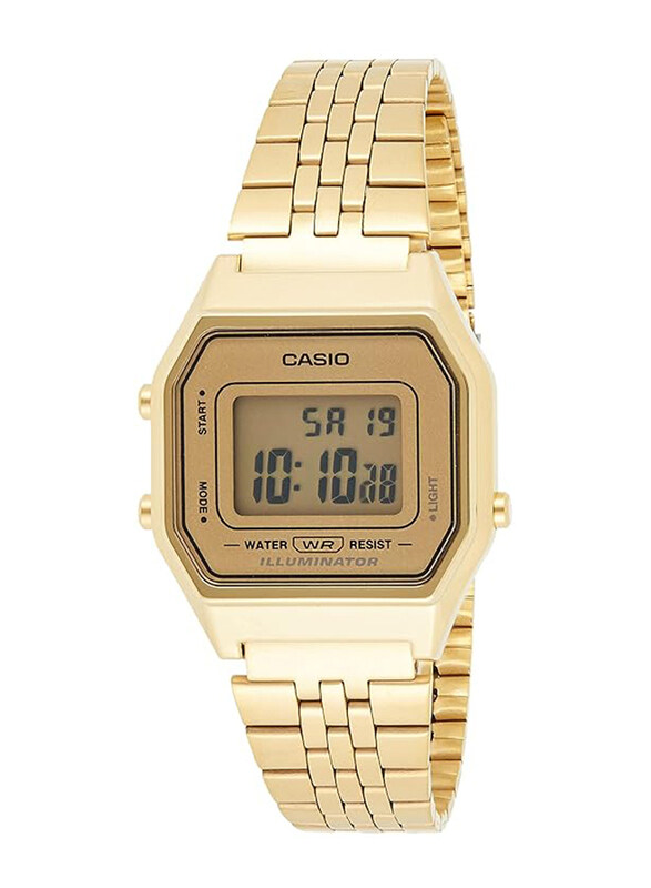 Casio Illuminator Digital Watch for Women with Stainless Steel Band, Water Resistant, LA680WGA-9DF, Gold
Casio Illuminator Digital Watch for Women with Stainless Steel Band, Water Resistant, LA680WGA-9DF, Gold