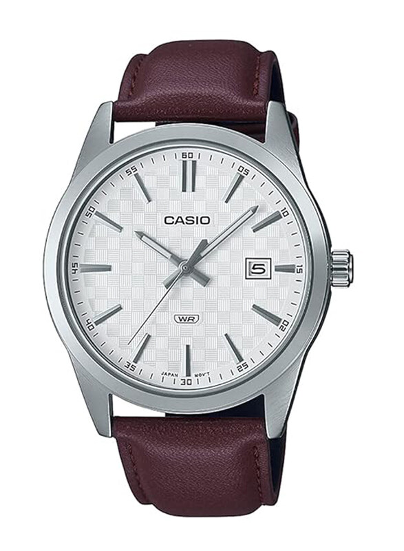 Casio Analog Watch for Men with Leather Band, Water Resistant, MTP-VD03L-5AUDF, Brown-White
Casio Analog Watch for Men with Leather Band, Water Resistant, MTP-VD03L-5AUDF, Brown-White