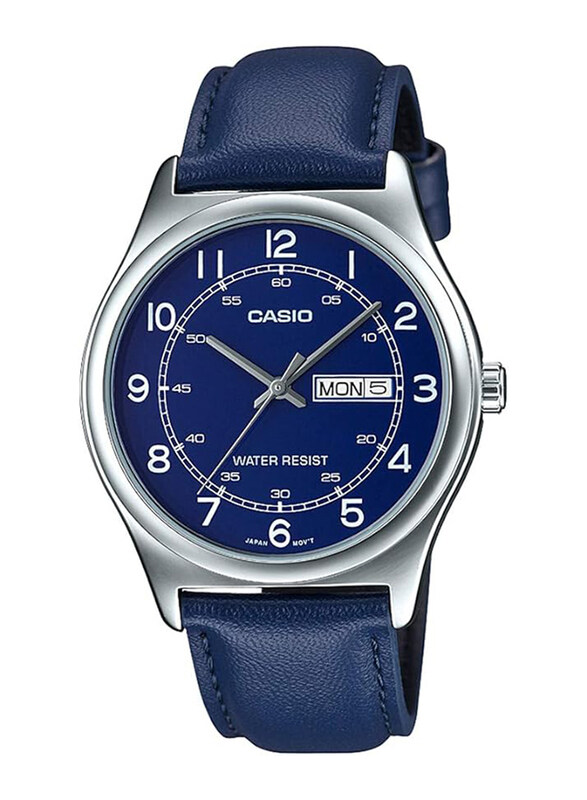 Casio Analog Watch for Men with Leather Band, Water Resistant, MTP-V006L-2BUDF, Blue
Casio Analog Watch for Men with Leather Band, Water Resistant, MTP-V006L-2BUDF, Blue