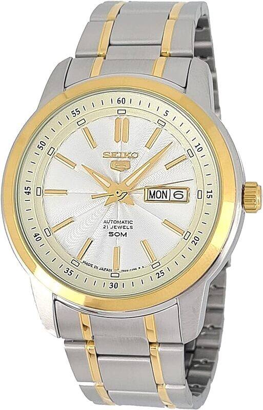 seiko 5 White Dial Automatic analog stainless steel watch for Men SNKM92J, bicolor, bracelet
seiko 5 White Dial Automatic analog stainless steel watch for Men SNKM92J, bicolor, bracelet