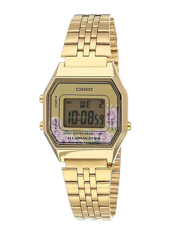Casio Illuminator Digital Watch for Women with Stainless Steel Band, Water Resistant, LA680WGA-4C, Gold-Grey
Casio Illuminator Digital Watch for Women with Stainless Steel Band, Water Resistant, LA680WGA-4C, Gold-Grey