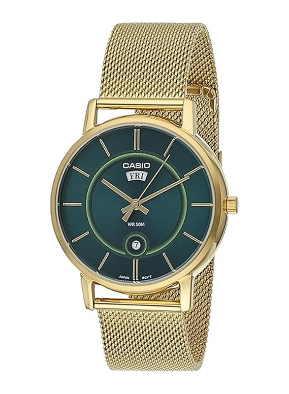Casio Analog Watch for Men with Stainless Steel Band, Water Resistant, MTP-B120MG-3AVDF, Gold-Green
Casio Analog Watch for Men with Stainless Steel Band, Water Resistant, MTP-B120MG-3AVDF, Gold-Green