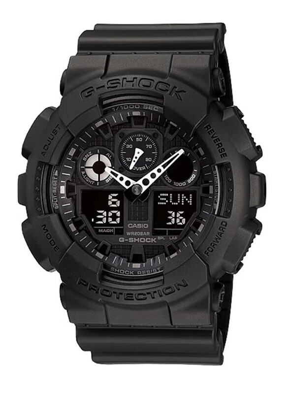 Casio G-Shock Analog + Digital Watch for Men with Resin Band, Water Resistant and Chronograph, GA-100-1A1DR, Black
Casio G-Shock Analog + Digital Watch for Men with Resin Band, Water Resistant and Chronograph, GA-100-1A1DR, Black
