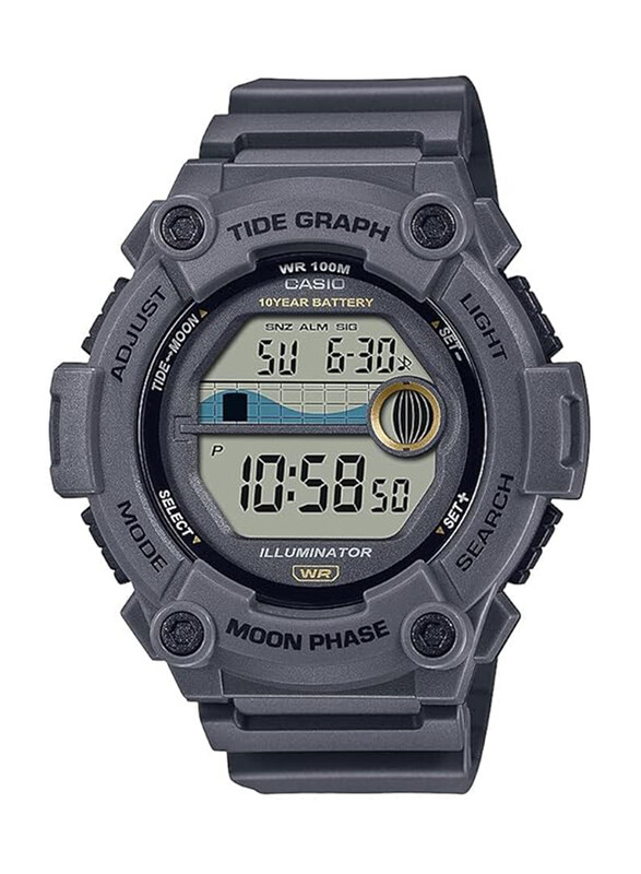 Casio Tide Graph Digital Watch for Men with Resin Band, Water Resistant, WS-1300H-8AV, Grey-Grey
Casio Tide Graph Digital Watch for Men with Resin Band, Water Resistant, WS-1300H-8AV, Grey-Grey